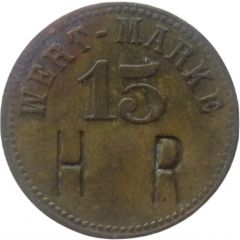 15 Pfennig Wert-Marke, Countermarked `HR`
