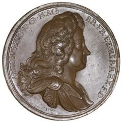 Medal - George I Act of Grace and Free Pardon, draped bust, bronze