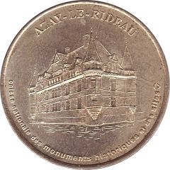 Monnaie de Paris Tourist Token - Château d`Azay-le-Rideau