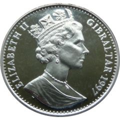1 Crown - Elizabeth II Golden Wedding-Queen with Charles, Anne and monkey