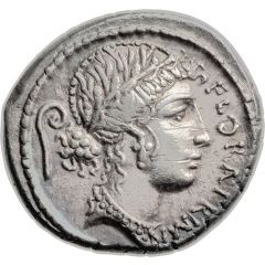 Denarius Servilia: Gaius Servilius, FLORAL•PRIMVS / C•SERVEIL C•F