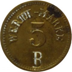 5 Pfennig Werth-Marke, Countermarked `B`