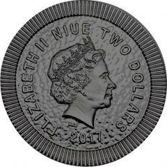 2 Dollars - Elizabeth II Athena Owl, Black and Silver