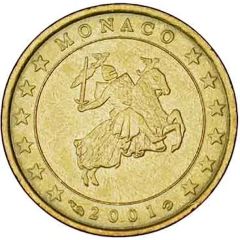 10 Euro Cents - Rainier III 1st type, 1st map