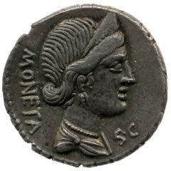 Denarius L. Plaetorius, MONETA S•C / L•PLAETORI L•F•Q•S•C