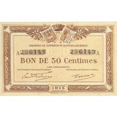50 Centimes - Chambres de Commerce de Quimper et de Brest 29