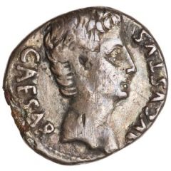 Denarius - Augustus S P Q R CL V