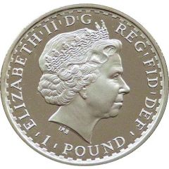 1 Pound - Elizabeth II 4th portrait, 1/2 oz Fine Silver