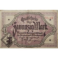 20 Mark Mansfeld Aktiengesellschaft für Bergbau und Hüttenbetrieb