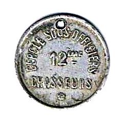 5 Centimes - Cercle sous-officiers 12ème Chasseurs
