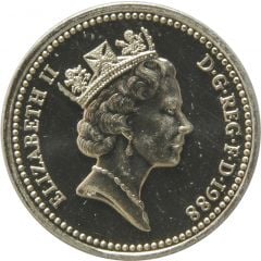 1 Pound - Elizabeth II 3rd portrait, Crowned Royal Shield