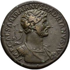 Sestertius - Hadrian and Trajan DIVVS TRAIAN AVG PARTH PATER SC