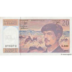 20 Francs - Debussy type 1980 uniface