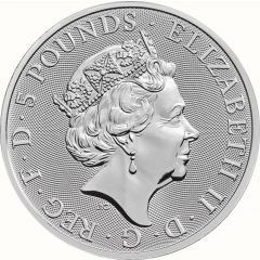 5 Pounds - Elizabeth II Unicorn of Scotland, 2 oz Fine Silver