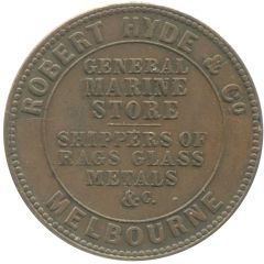 1 Penny - Robert Hyde and Co. 1861 Melbourne, Victoria