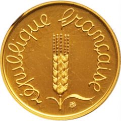 1 Centime 5th republic, gold pattern