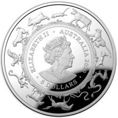 5 Dollars - Elizabeth II 6th Portrait - Year of the Rat, Domed
