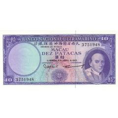 10 Patacas Banco Nacional Ultramarino