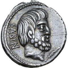 Denarius Tituria: Lucius Titurius Sabinus, SABIN / L•TITVRI