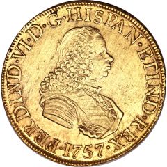 8 Escudos - Fernando VI Colonial Milled Coinage
