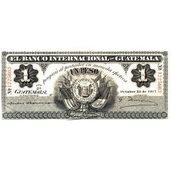 1 Peso El Banco Internacional de Guatemala