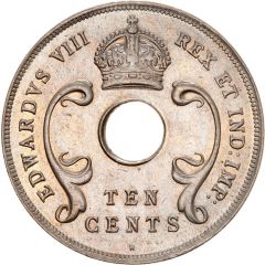 10 Cents - Edward VIII Mule, East Africa