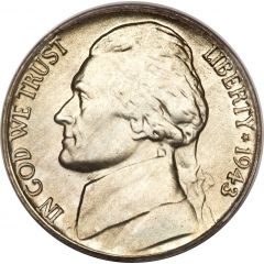 5 Cents `Jefferson Wartime Nickel` 1st portrait