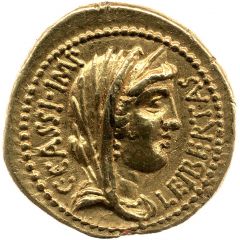 Aureus - Cassius LEIBERTAS C·CASSI·IMP / LENTVLVS SPINT