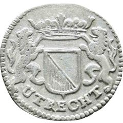 1 Duit Arms with vertical bars, silver, piedfort at single weight