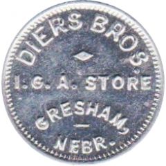 10 Cents - Diers Brothers I.G.A. Store Gresham, Nebraska