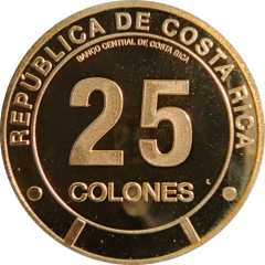 25 Colones Puntarenas Province, colourized