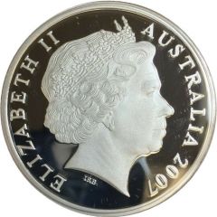 5 Dollars - Elizabeth II 4th Portrait - 150 Years of State Government South Australia - Silver Proof