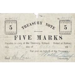 5 Marks Australian occupation, treasury note