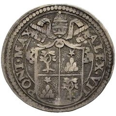 1/2 Grosso - Alexander VII Divided shield
