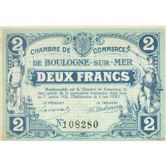 2 francs - Chambre de Commerce de Boulogne-sur-Mer [62]