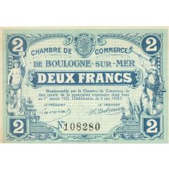 2 francs - Chambre de Commerce de Boulogne-sur-Mer [62]