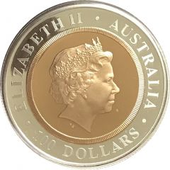 100 Dollars - Elizabeth II 4th Portrait - The Sovereign - Bimetalic Bullion Coin