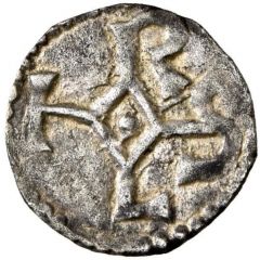 Denier - Charlemagne Rennes mint, monogram