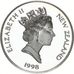 5 Dollars - Elizabeth II 3rd Portrait, Crossed hammers, Silver Proof