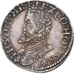1/5 Daalder `1/5 Philipsdaalder` - Philip II Bust left