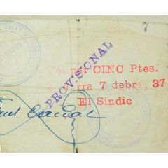 5 Pessetes Provisional Issue