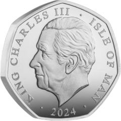 50 Pence - Charles III King`s First Year - Royal Maundy Service, Silver Proof Gold gilded