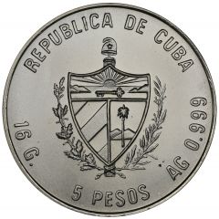 5 Pesos J. Marti and F. Castro, Trial strike