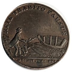 Token - Bronzed Halfpenny Ferrier`s Tay Bridge and Fisherman Perth