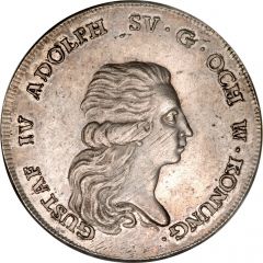 1 Riksdaler - Gustav IV Adolf 1st portrait