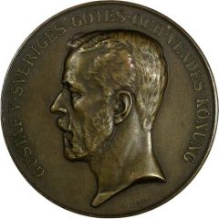 Award medal - for furthering horse breeding - Gustaf V 2nd portrait, bronze