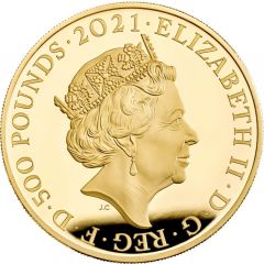 500 Pounds - Elizabeth II Prince Philip, Gold Piedfort