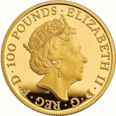 100 Pounds - Elizabeth II Lion of England, Gold Proof
