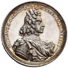 Talar - Medal koronacyjny - August II Mocny Norymberga mint