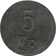 5 Pfennig Werth-Marke, Countermarked `FB`